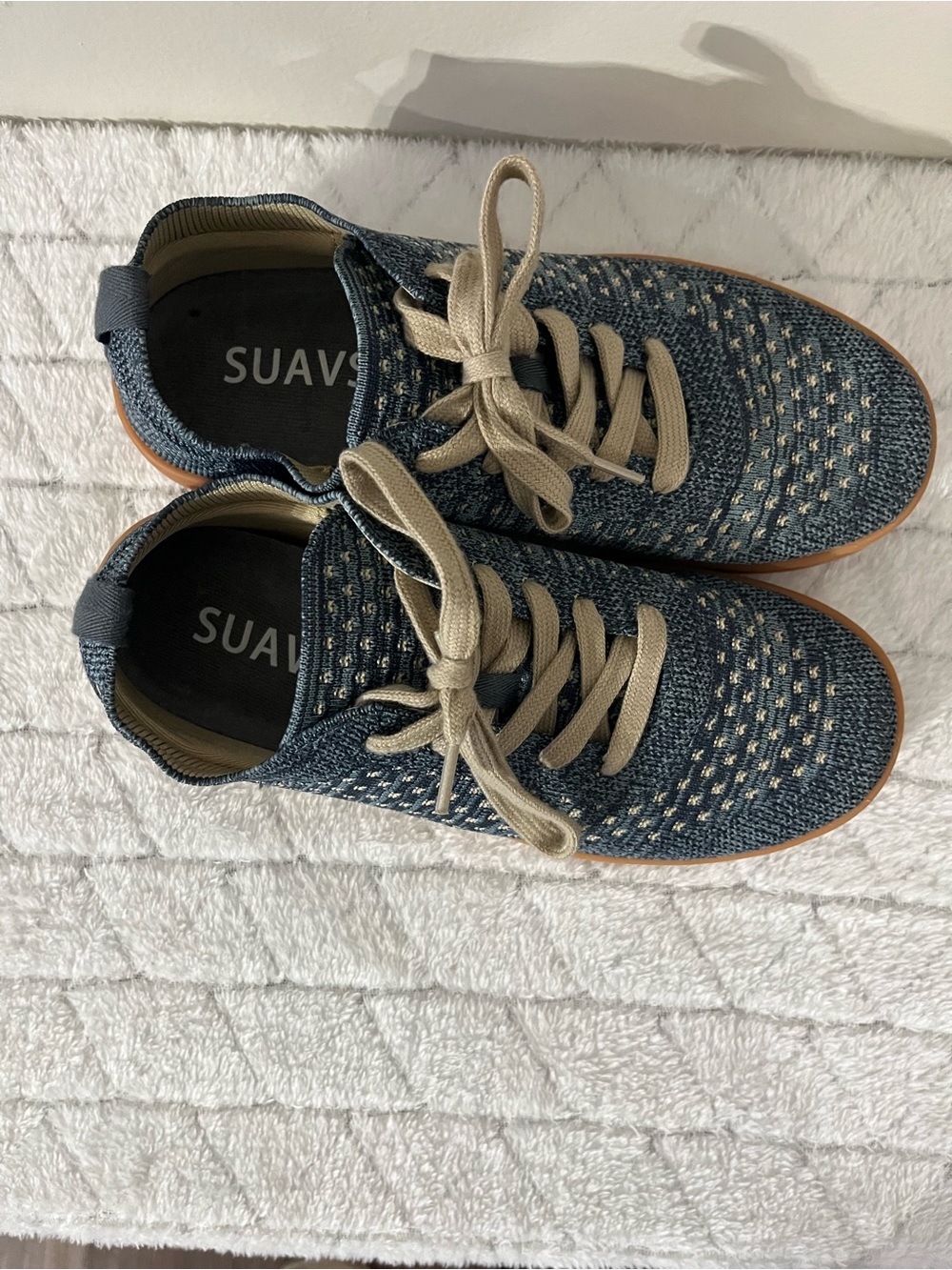 Suavs Knit Casual Shoe in Denim Blue and Tan Sz 7.5 Women - Picture 5 of 9